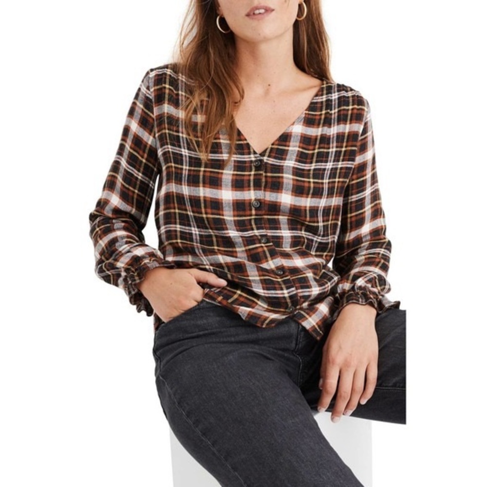NWT Madewell Plaid Blouse